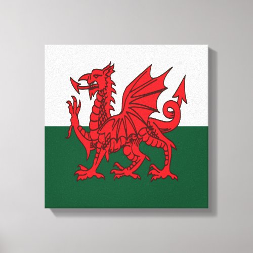 Y Ddraig Goch Grunge Welsh Flag Canvas Print