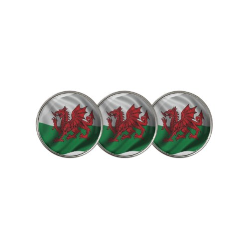 Y Ddraig Goch Welsh Flag Rugby Union v1  Golf Ball Marker