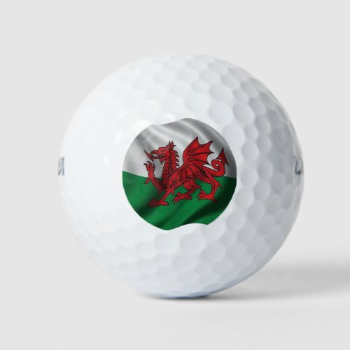 Y Ddraig Goch Welsh Flag Rugby Union v1  Golf Balls