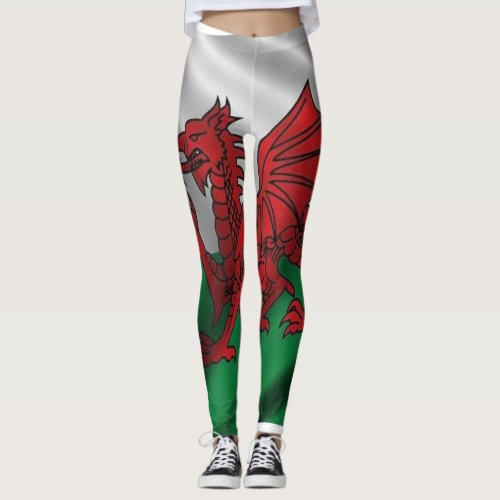 Y Ddraig Goch Welsh Flag Rugby Union v1  Leggings