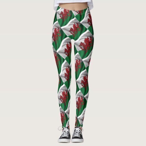 Y Ddraig Goch Welsh Flag Rugby Union v1  Leggings