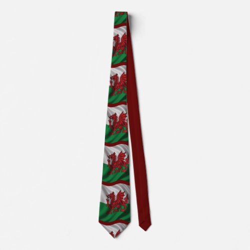 Y Ddraig Goch Welsh Flag Rugby Union v1 Neck Tie
