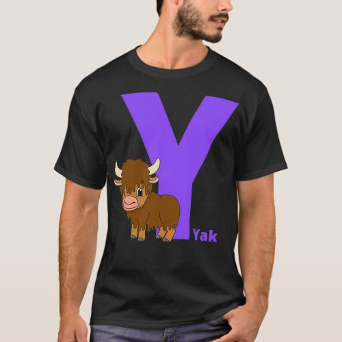 Y for Yak Alphabet and Animals T_Shirt