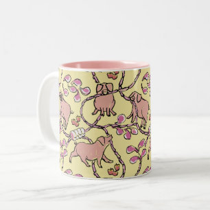Y Hilarious pattern Chinese Vietnamese Pig Year M Two-Tone Coffee Mug