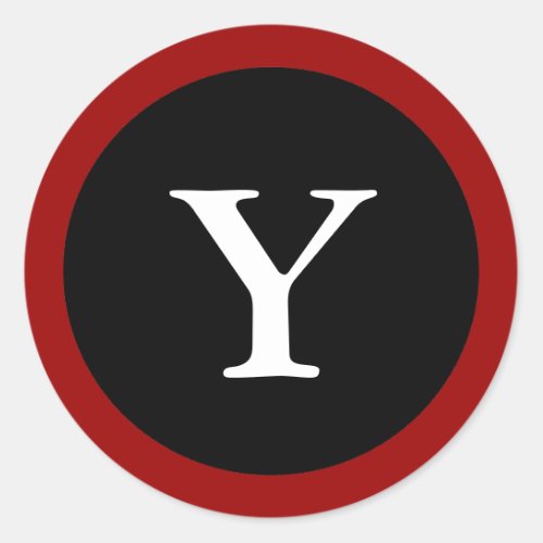 Y  Initial Y Letter Y Red White  Black Stickers