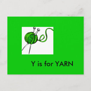"Y" is for Yarn Alphabet Flashcard Postcard