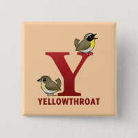 Y is for Yellowthroat Square Button
