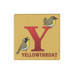 Y is for Yellowthroat Stone Magnet Primed Marble Magnet