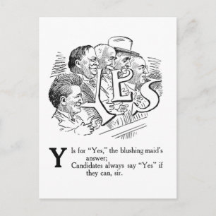 Y is for Yes! Cartoon Postcard