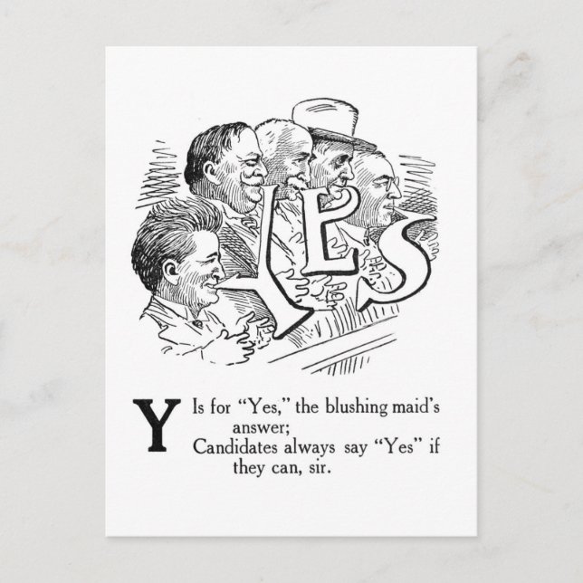 Y is for Yes! Cartoon Postcard (Front)