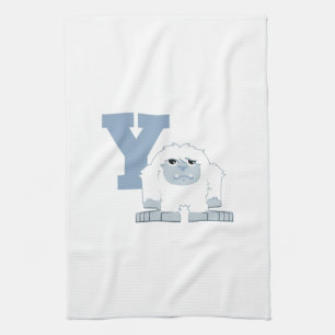 Y is for Yeti Cute Cartoon Yeti Monster Towel