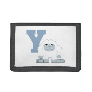 Y is for Yeti Cute Cartoon Yeti Monster Trifold Wallet