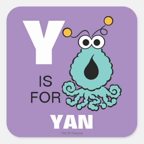Y is for Yip_Yips  Add Your Name Square Sticker