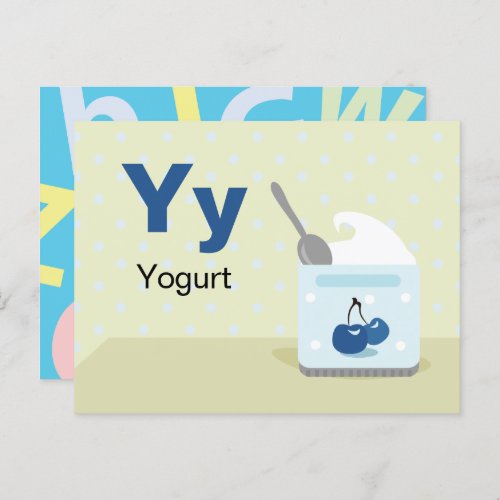 Y is for Yogurt _ Alphabet Flash Card