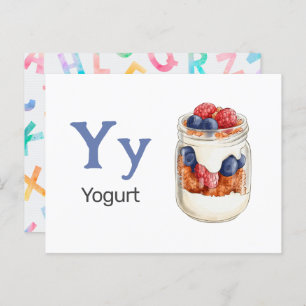 Y is for Yogurt - Alphabet Flash Card