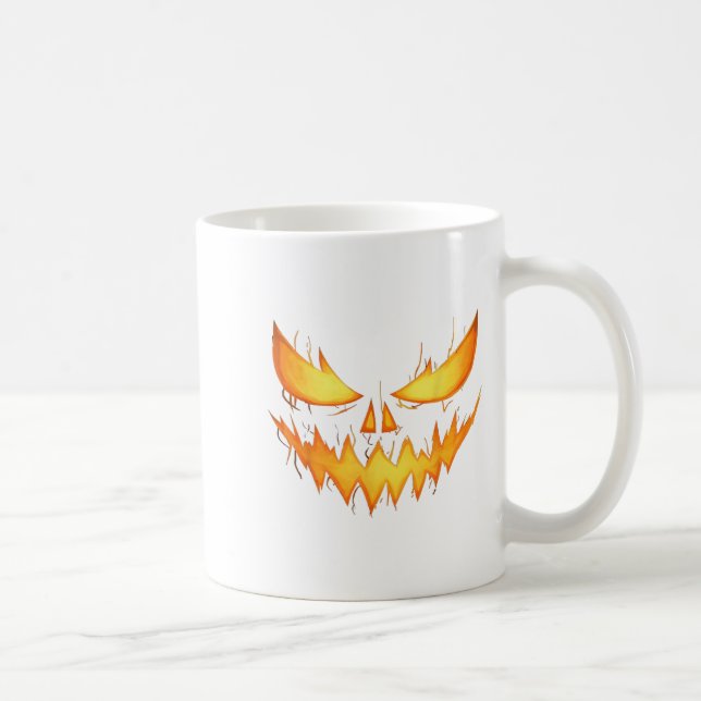 Y Jack O Lantern Carved Pumpkin Face Halloween Cos Coffee Mug (Right)
