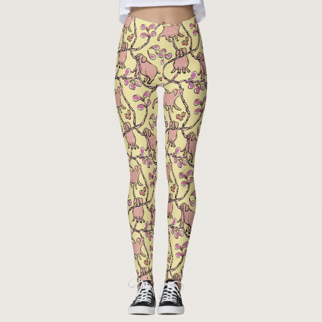 Y L Hilarious pattern Chinese Vietnamese Pig Year Leggings (Front)