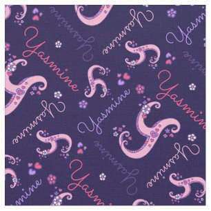 Y monogram and personalized name Yasmine fabric