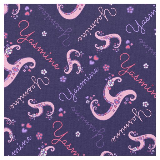 Y monogram and personalized name Yasmine fabric