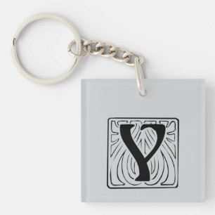 Y Monogram black Keychain