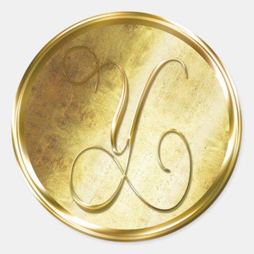 Y Monogram Faux Gold Envelope Seal Stickers