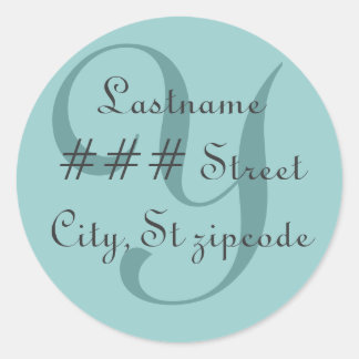 Y monogram return address label - personalize info