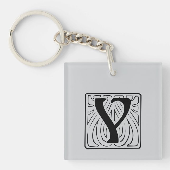 Y Monogramm schwarz Keychain (Front)