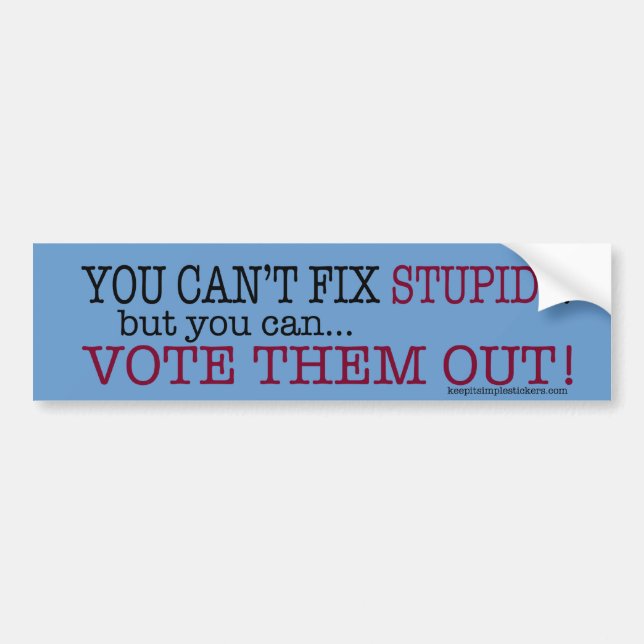 Y ou Can't Fix Stupid Bumper Sticker (Front)