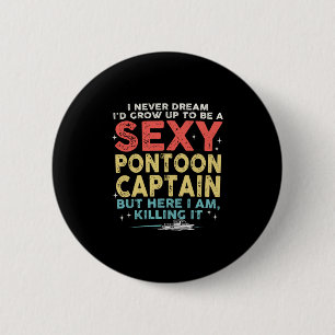 Y Pontoon Captain Boating Vacation Lake Life Boat Button