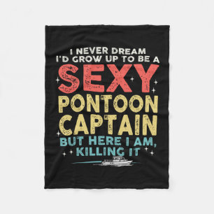 Y Pontoon Captain Boating Vacation Lake Life Boat Fleece Blanket