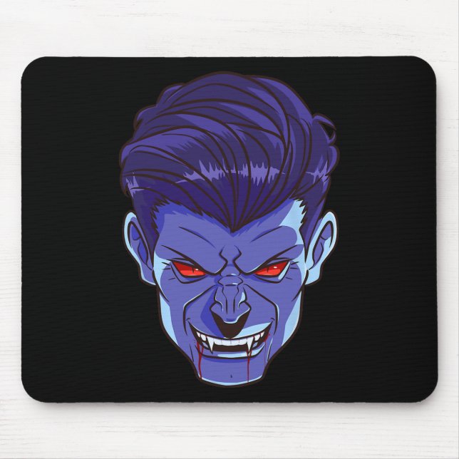 Y Vampire Halloween Monster Face Scary Fangs Costu Mouse Pad (Front)