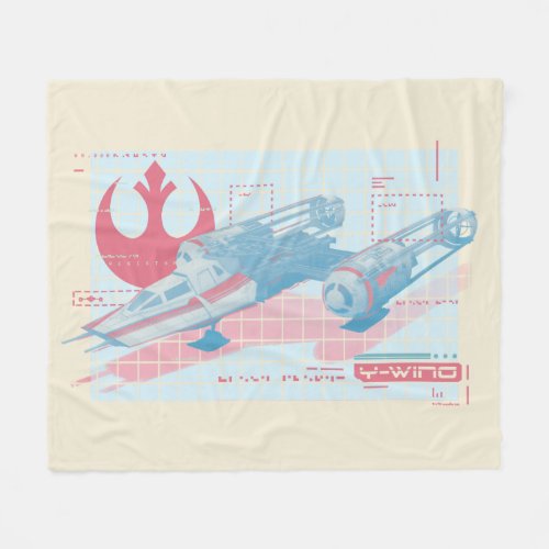 Y_Wing Rebel Starfighter Diagram Fleece Blanket