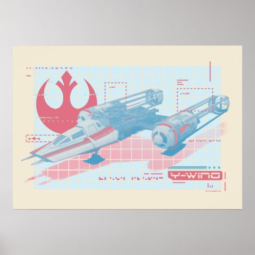 Y_Wing Rebel Starfighter Diagram Poster