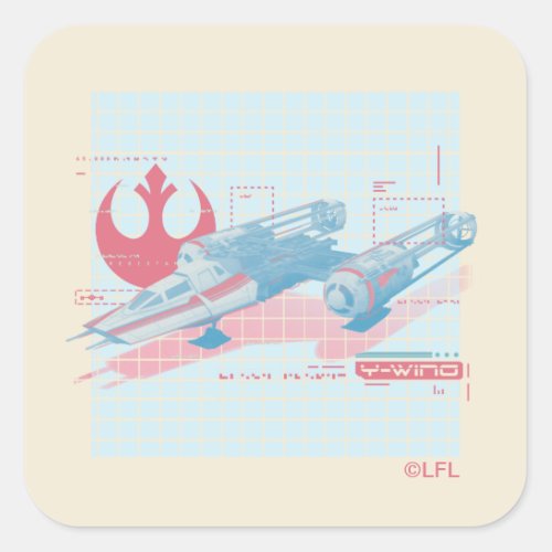 Y_Wing Rebel Starfighter Diagram Square Sticker