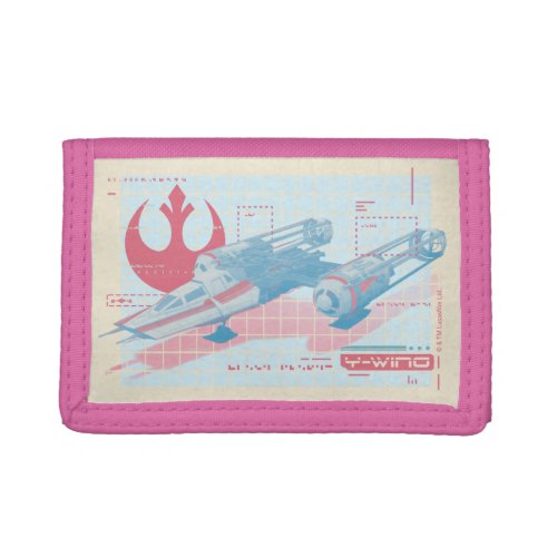 Y_Wing Rebel Starfighter Diagram Trifold Wallet