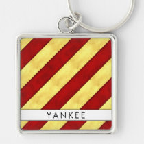 Y Yankee Nautical Signal Flag + Your Name Keychain