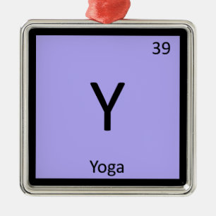 Y - Yoga Sports Chemistry Periodic Table Symbol Metal Ornament