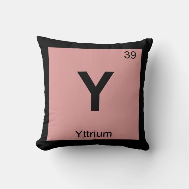 Y - Yttrium Chemistry Periodic Table Symbol Throw Pillow (Front)
