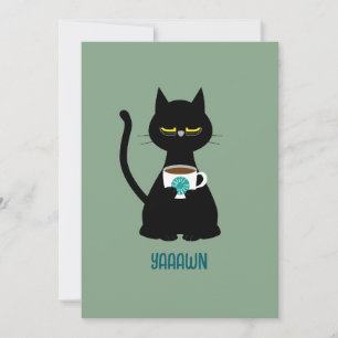 YAAAWN sleepy cat greeting card