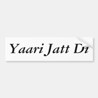 Yaari Jatt Di Bumper Sticker