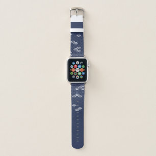 Yabure seigaiha patterned apple watch band
