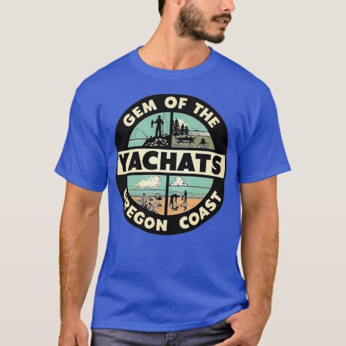 Yachats Oregon Vintage Travel Decal T_Shirt