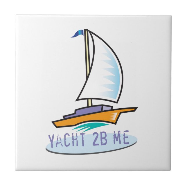 Yacht 2B Me™_logo boat label Tile (Front)