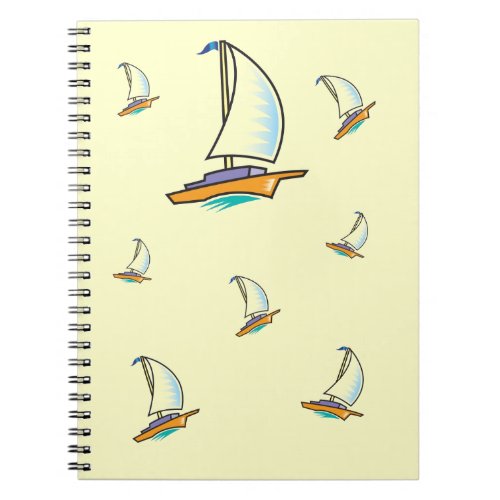 Yacht 2B Meâ_logoboat_multi_boat pattern Notebook
