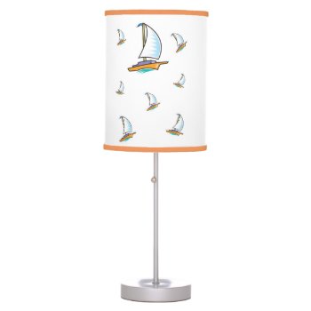 Yacht 2b Me™_logoboat_multi-boat Pattern Table Lamp by FUNauticals at Zazzle