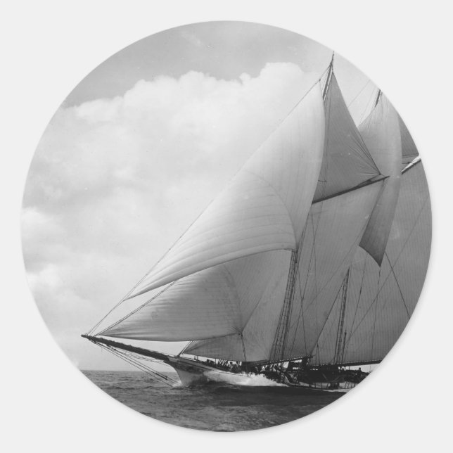 Yacht America c1910 Classic Round Sticker (Front)