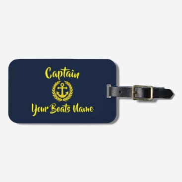 Yacht anchor sailing boat captain text bag tag Yacht anchor sailing boat captain text bag tag