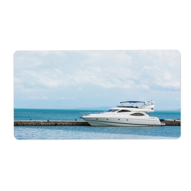 Yacht at mooring label (Front)