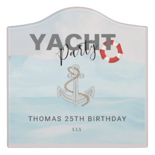 Yacht Boat Cruise Birthday Party  Door Sign