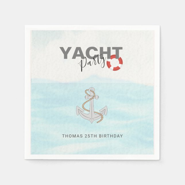 Yacht Boat Cruise Birthday Party  Napkins (Front)